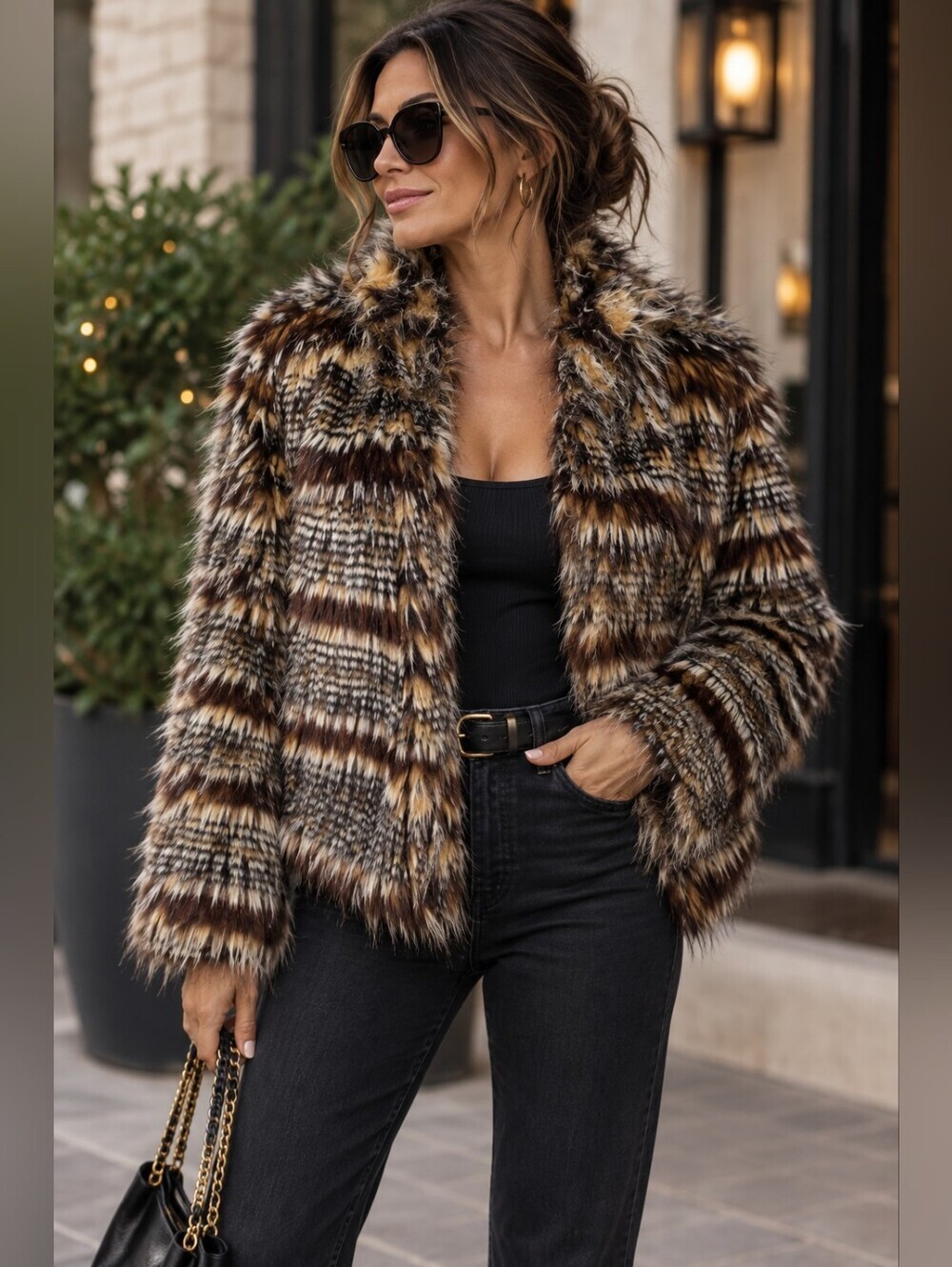 Romeo + Juliet Couture Faux Fur Coat | Women's Large | Luxe Statement Jacket |